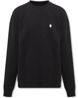 Marcelo Burlon County Of Milan Logo Embroidered Crewneck Sweatshirt - Black
