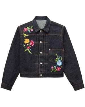 KENZO Wildflower' Trucker Jacket - Blue