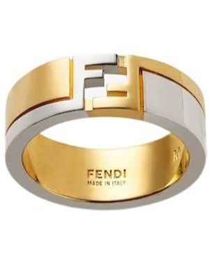 Fendi Ff Cube Ring - Metallic