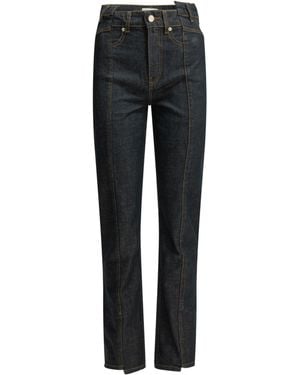Ganni Fold Pleated Straight Leg Jeans - Black