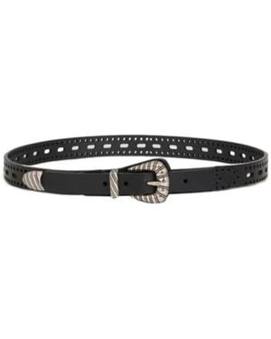Etro Perforated Buckle Belt - White