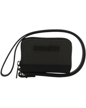 DSquared² Logo-Detailed Zipped Wallet - Black