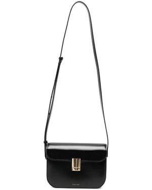 Calvin Klein Small Leather Shoulder Bag - White