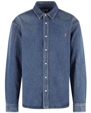 Saint Laurent Button-Up Denim Shirt - Blue