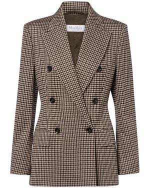 Max Mara Long-Sleeved Suit Jacket - Brown