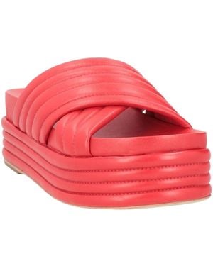 FARM Rio Simple Leather Sandals - Red
