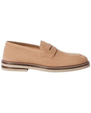 Brunello Cucinelli Penny Slip-On Loafers - Natural