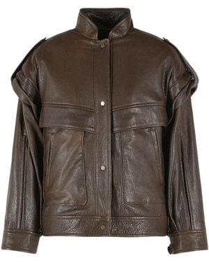 Salvatore Santoro Long-Sleeve Bomber Jacket - Brown