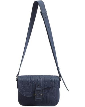 Dior Small Saddle Messenger Bag With Flap - Blue