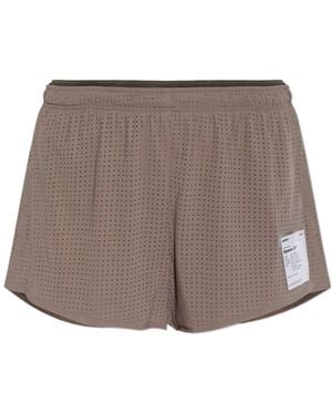 Satisfy Space O Perforated Performance Shorts - Brown
