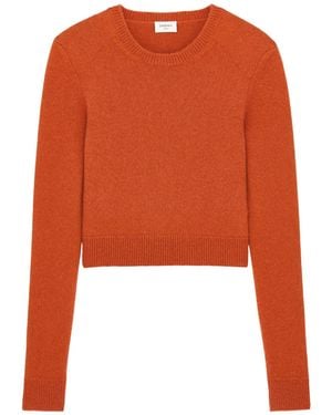 Saint Laurent Crewneck Jumper - Orange