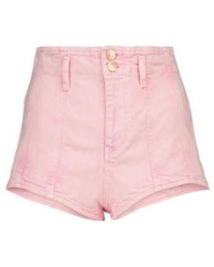 Isabel Marant Deverson High-Rise Denim Shorts - Pink