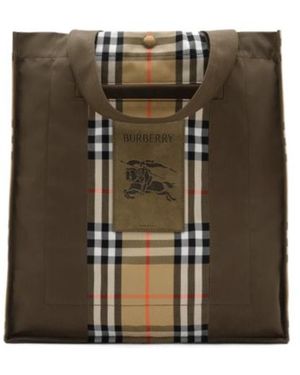 Burberry Check Trench Tote Bag - Green