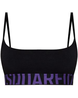 DSquared² Logo Jacquard Bra - Blue