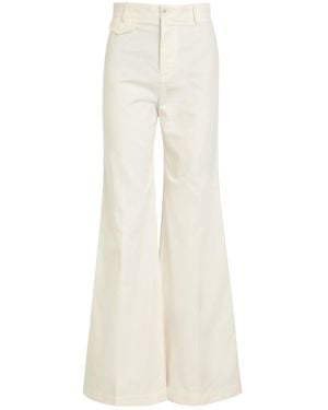 Chloé Cotton High-Waisted Flared Pants - White