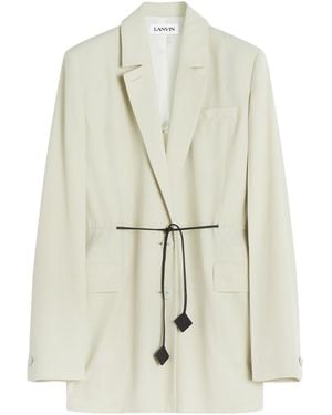 Lanvin Lapel Long-Sleeved Suit Jacket - White