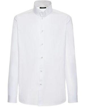 Balmain Covered Cotton Satin Shirt - White