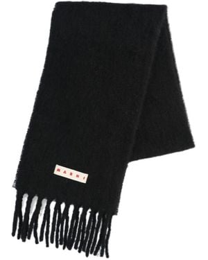 Marni Fringed-Edge Scarf - Black