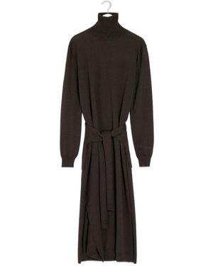Lemaire Turtleneck Long Sleeved Midi Dress - Black