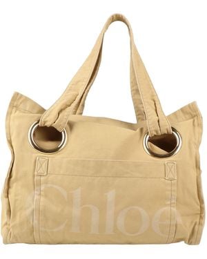 Chloé Largesize Canvas Handbag - Natural