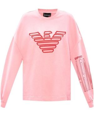 Emporio Armani Logo Print Sweatshirt - Pink