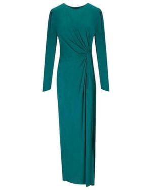 Twinset Asymmetric Draped Long Dress - Green