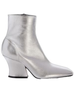 Jil Sander Metallic-Finish Ankle Boots - Gray