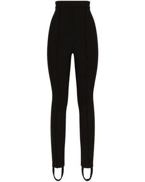 Dolce & Gabbana Jersey Milano Rib Leggings With Stirrups - Black