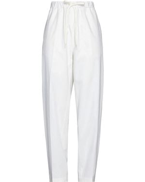 MM6 by Maison Margiela Solid Colour Stretch Trousers - White