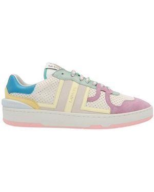 Lanvin Low-Side Lacing Leather Trainers - Blue