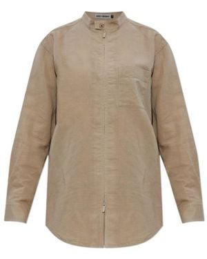Issey Miyake Paper-Esque U Button-Up Shirt - Natural