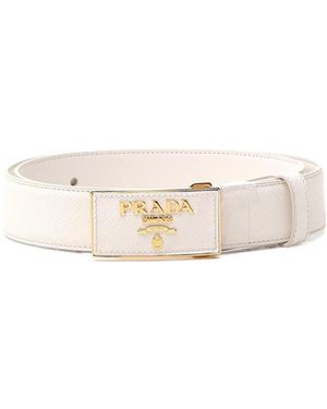 Prada Square Buckle Belt - White