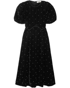 Sea Alberta Embellished Velvet Midi Dress - Black
