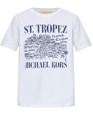 MICHAEL Michael Kors Graphic Printed Crewneck T-Shirt - White