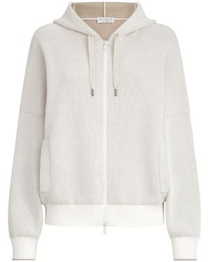 Brunello Cucinelli Zip-Up Hoodie - White