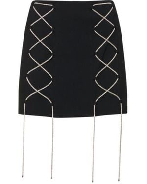 GIUSEPPE DI MORABITO Lave-Up Cady Envers Satin Mini Skirt - Black