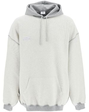 Vetements Inside-Out Logo Embroidered Hoodie - White