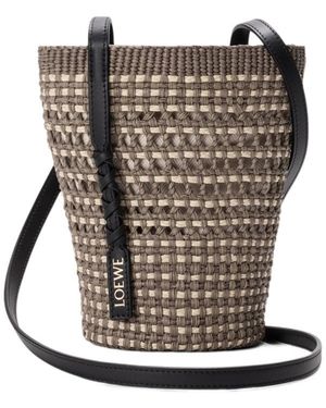 Loewe Paulas Ibiza Braid Pocket Bucket Bag - Grey
