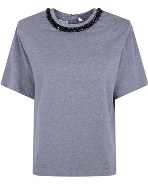 Essentiel Antwerp "Kardinal Shoulderpad" Tshirt - Blue