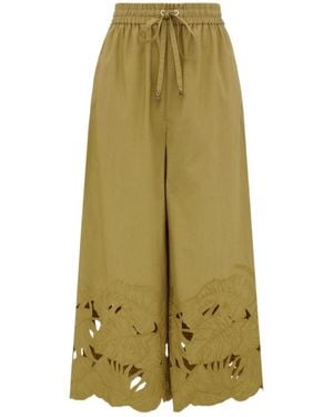 Zimmermann Mahon Embroidered Pant - Green