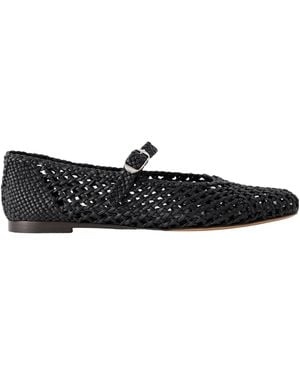 Le Monde Beryl Knotted Leather Ballet Flats - Black