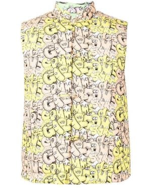 Comme des Garçons Logo-Print Padded Gilet - Metallic