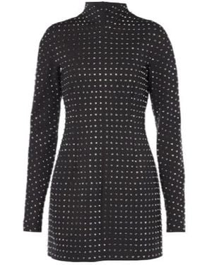 Sportmax Rhinestone-Embellished Jersey Minidress - Black