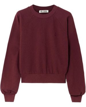 ÉTERNE Sonny Embroidered Cotton-Jersey Sweatshirt - Purple