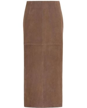 Weekend by Maxmara Wkdpalmi Straight Hem Midi Skirt - Brown