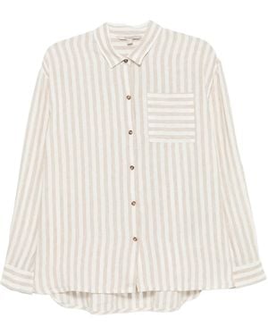 Barbour Annie Striped Chest-Pocket Shirt - White