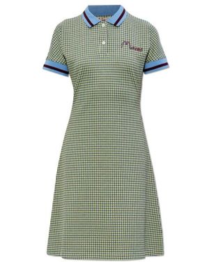 Marni Checked Mini Dress - Green