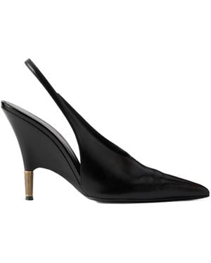 KHAITE Leather Slingback Court Shoes - Black