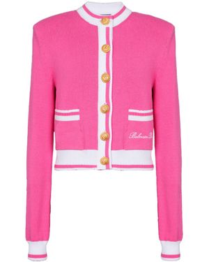 Balmain Signature Button-Detail Cardigan - Pink