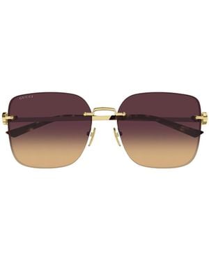 Gucci Logo-Detail Square-Frame Sunglasses - Pink
